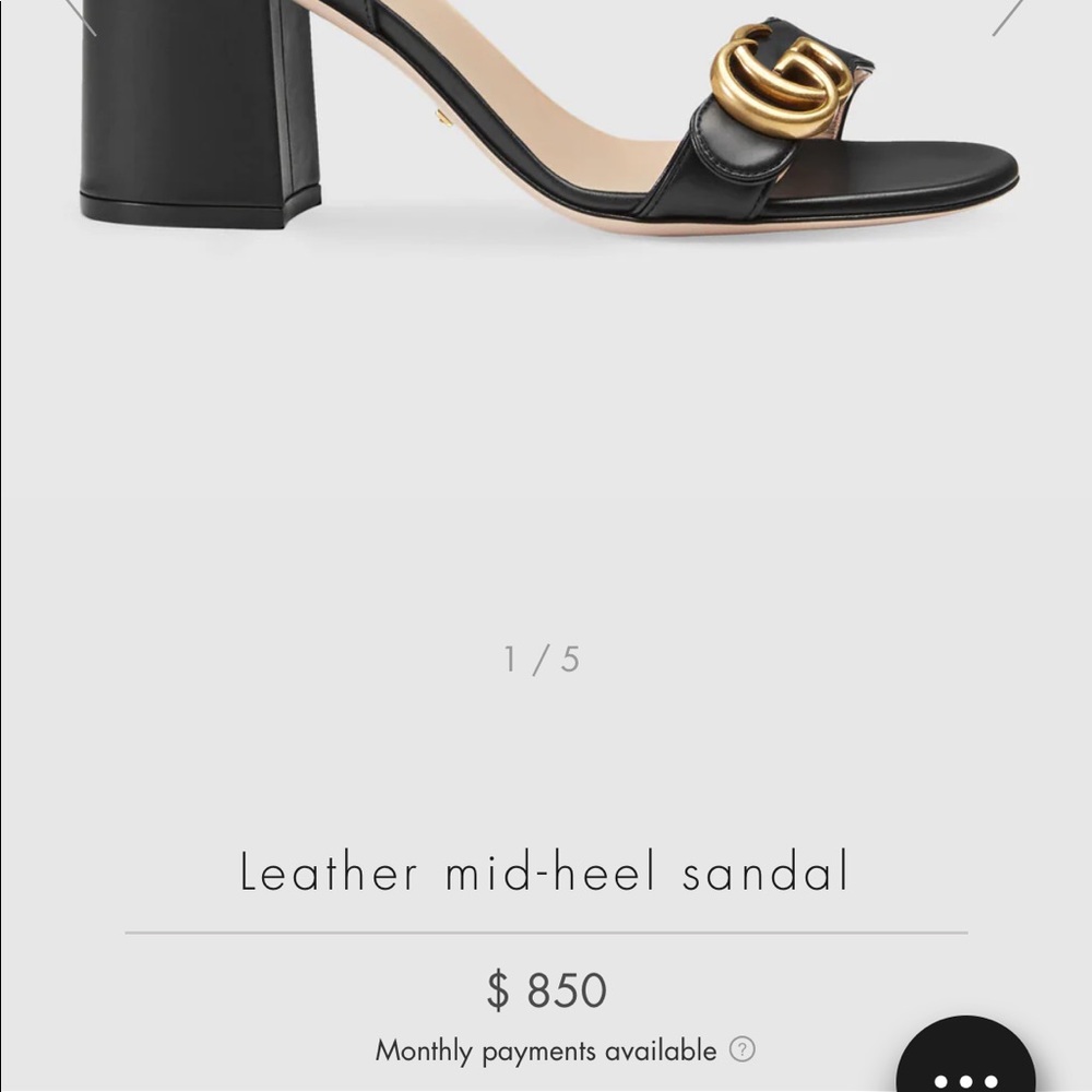 Gucci Red Leather GG Logo Block Heel Sandals - Picture 7 of 8